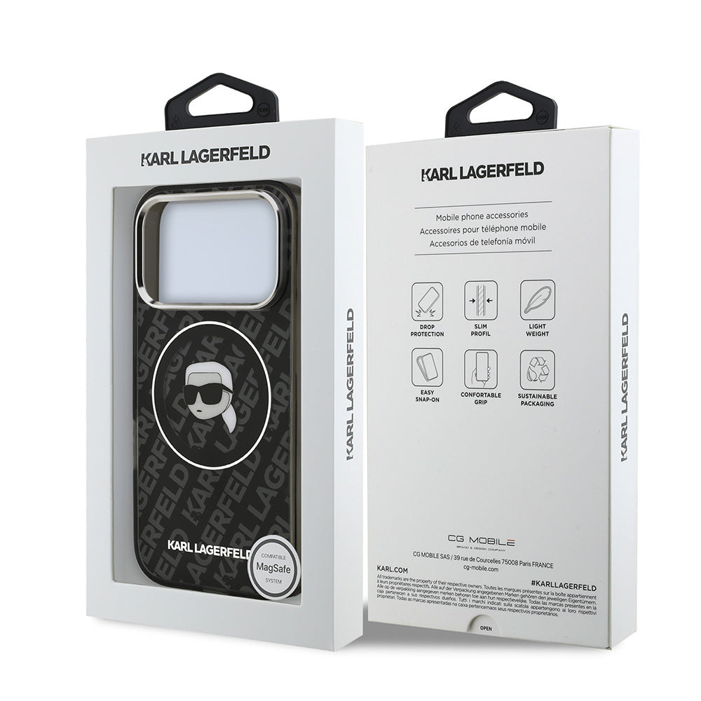 iPhone 17 Pro Max Kılıf Karl Lagerfeld Orijinal Lisanslı IML Baskılı KL Heads Kılıf