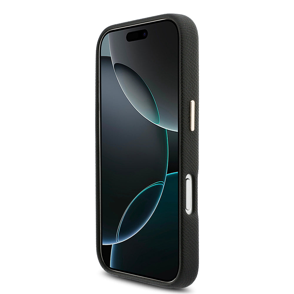 iPhone 17 Pro Max Kılıf Karl Lagerfeld Orijinal Lisanslı M-safe Şarj Özellikli Gold Kamera Çerçeveli KHEAD Metal Logolu PU Deri Kılıf