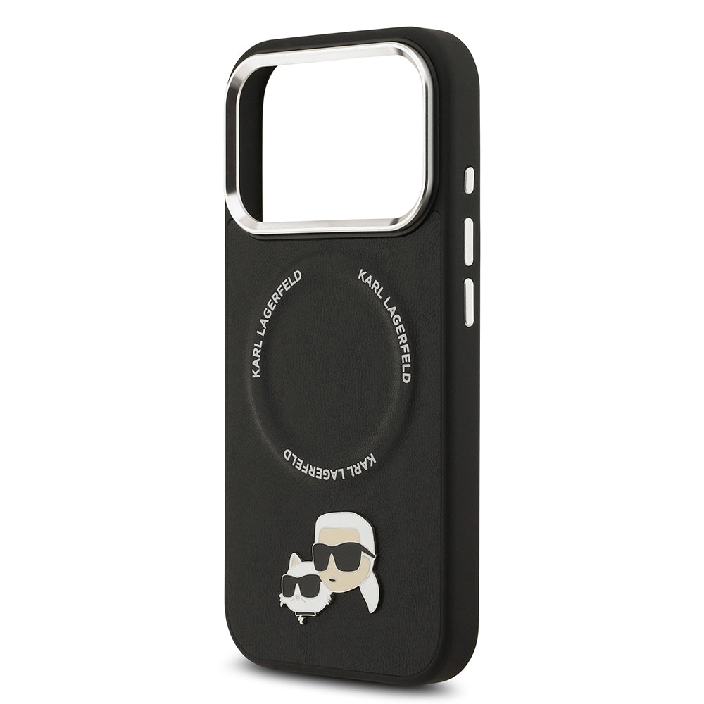 iPhone 17 Pro Max Kılıf Karl Lagerfeld Orijinal Lisanslı M-safe Şarj Özellikli Metal Kamera ve Buton Tasarımlı K&C PU Deri Kılıf