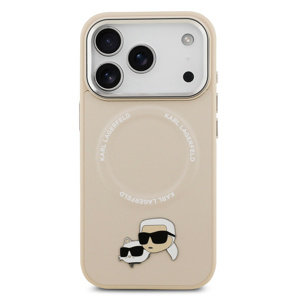 iPhone 17 Pro Max Kılıf Karl Lagerfeld Orijinal Lisanslı M-safe Şarj Özellikli Metal Kamera ve Buton Tasarımlı K&C PU Deri Kılıf