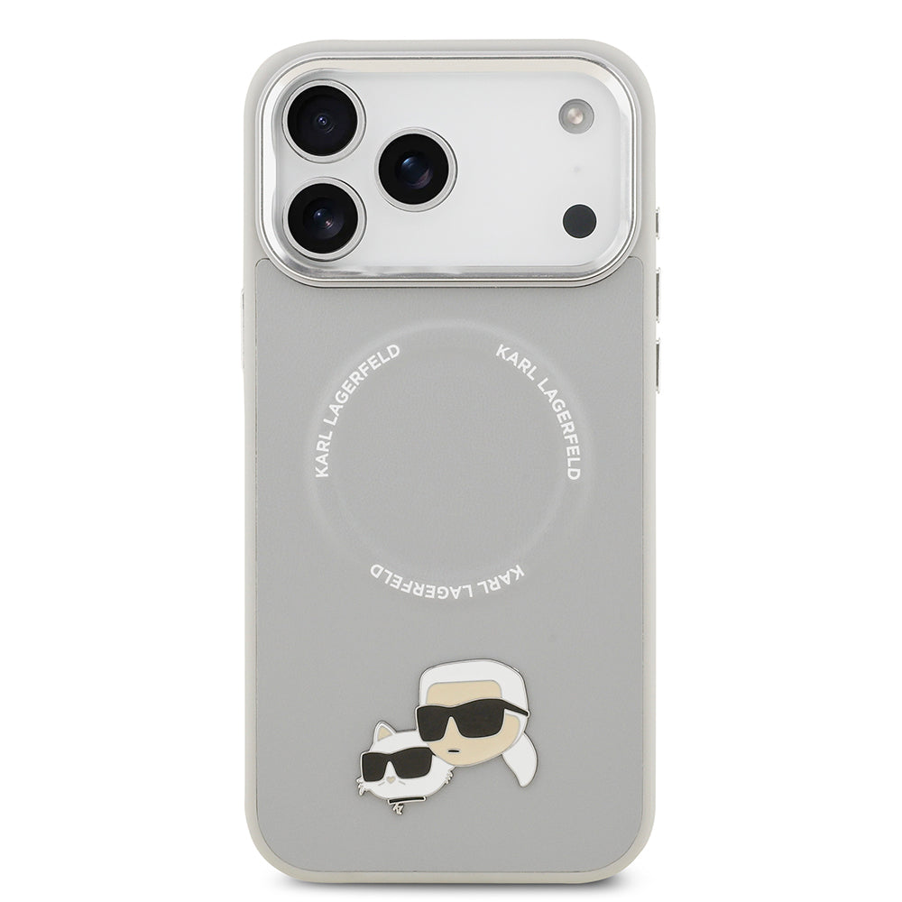 iPhone 17 Pro Max Kılıf Karl Lagerfeld Orijinal Lisanslı M-safe Şarj Özellikli Metal Kamera ve Buton Tasarımlı K&C PU Deri Kılıf