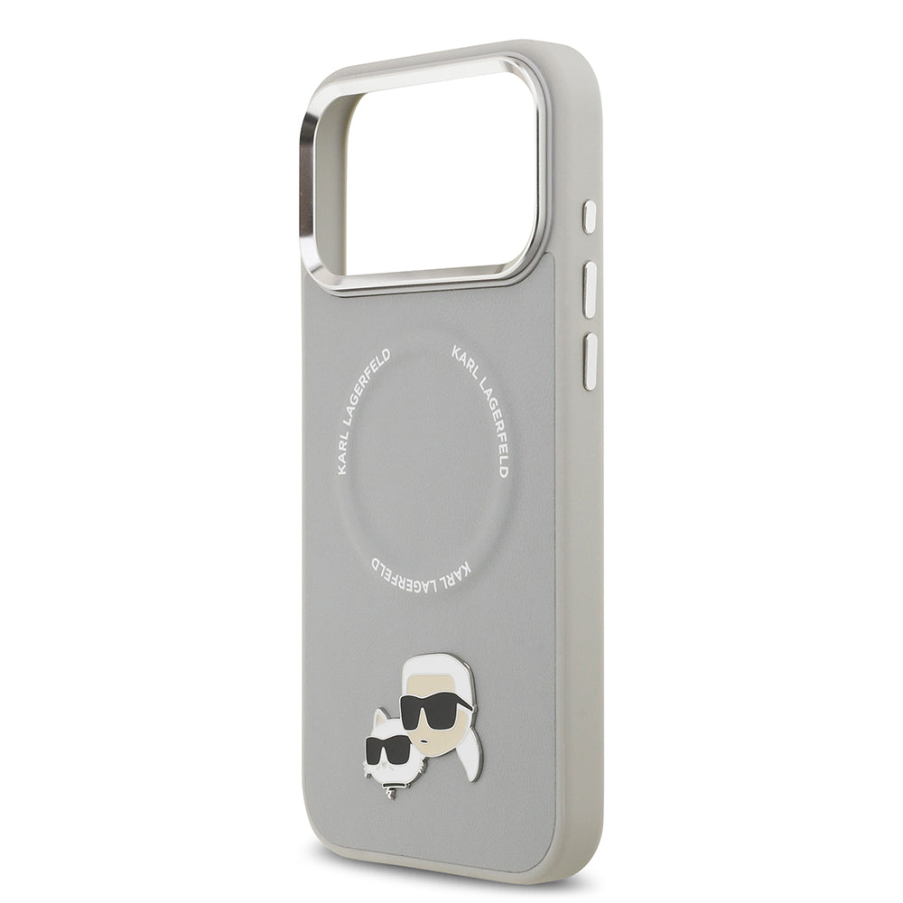 iPhone 17 Pro Max Kılıf Karl Lagerfeld Orijinal Lisanslı M-safe Şarj Özellikli Metal Kamera ve Buton Tasarımlı K&C PU Deri Kılıf