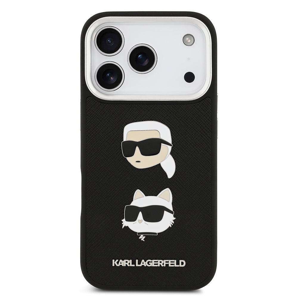 iPhone 17 Pro Max Kılıf Karl Lagerfeld Orijinal Lisanslı Metal Logolu K&C Heads Pin Kılıf