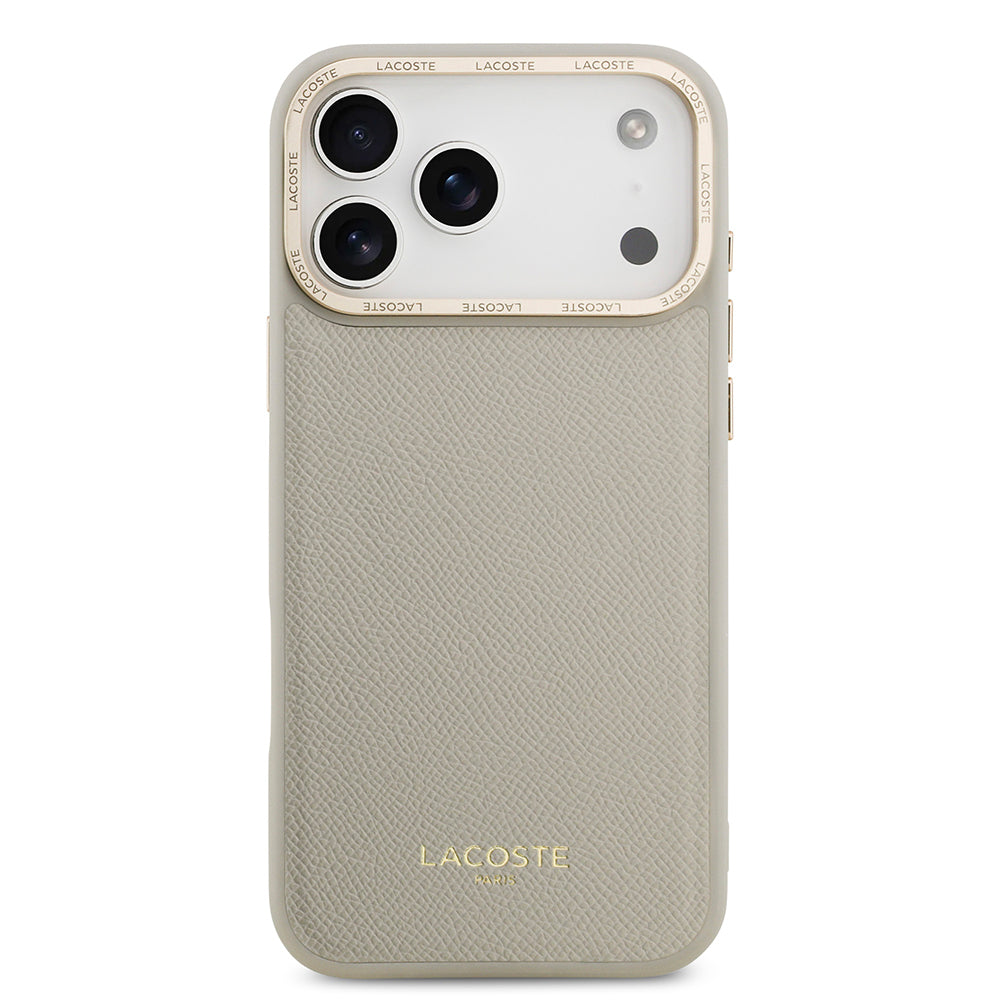 iPhone 17 Pro Max Kılıf Lacoste Orijinal Lisanslı M-safe Şarj Özellikli Champs Elysees PU Deri Tasarımlı Kılıf