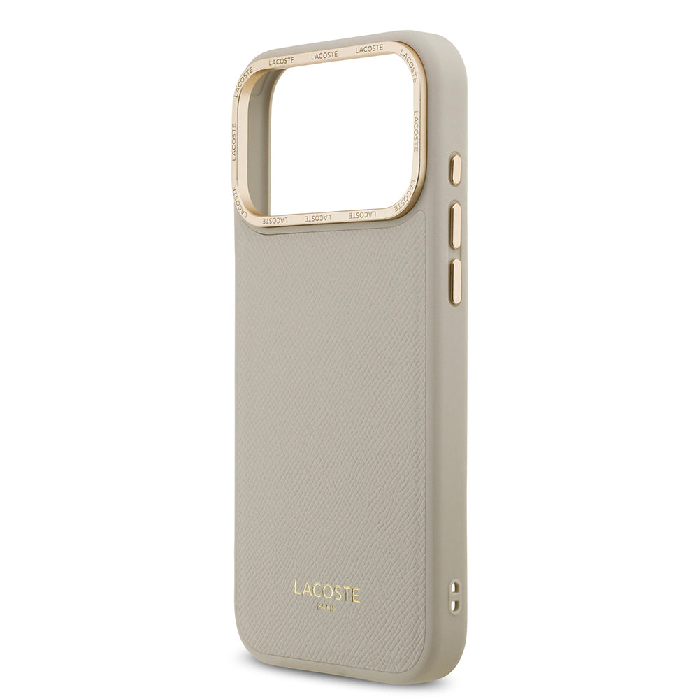 iPhone 17 Pro Max Kılıf Lacoste Orijinal Lisanslı M-safe Şarj Özellikli Champs Elysees PU Deri Tasarımlı Kılıf