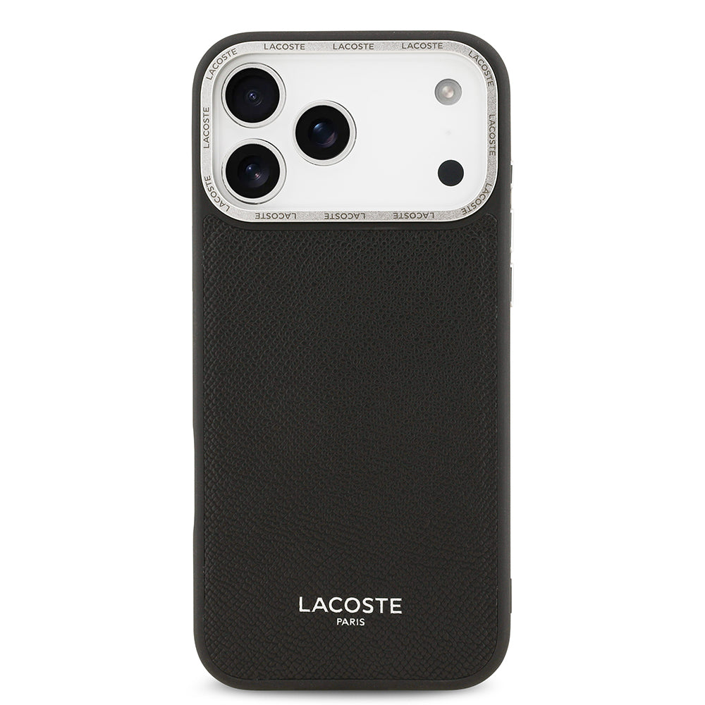 iPhone 17 Pro Max Kılıf Lacoste Orijinal Lisanslı M-safe Şarj Özellikli Champs Elysees PU Deri Tasarımlı Kılıf