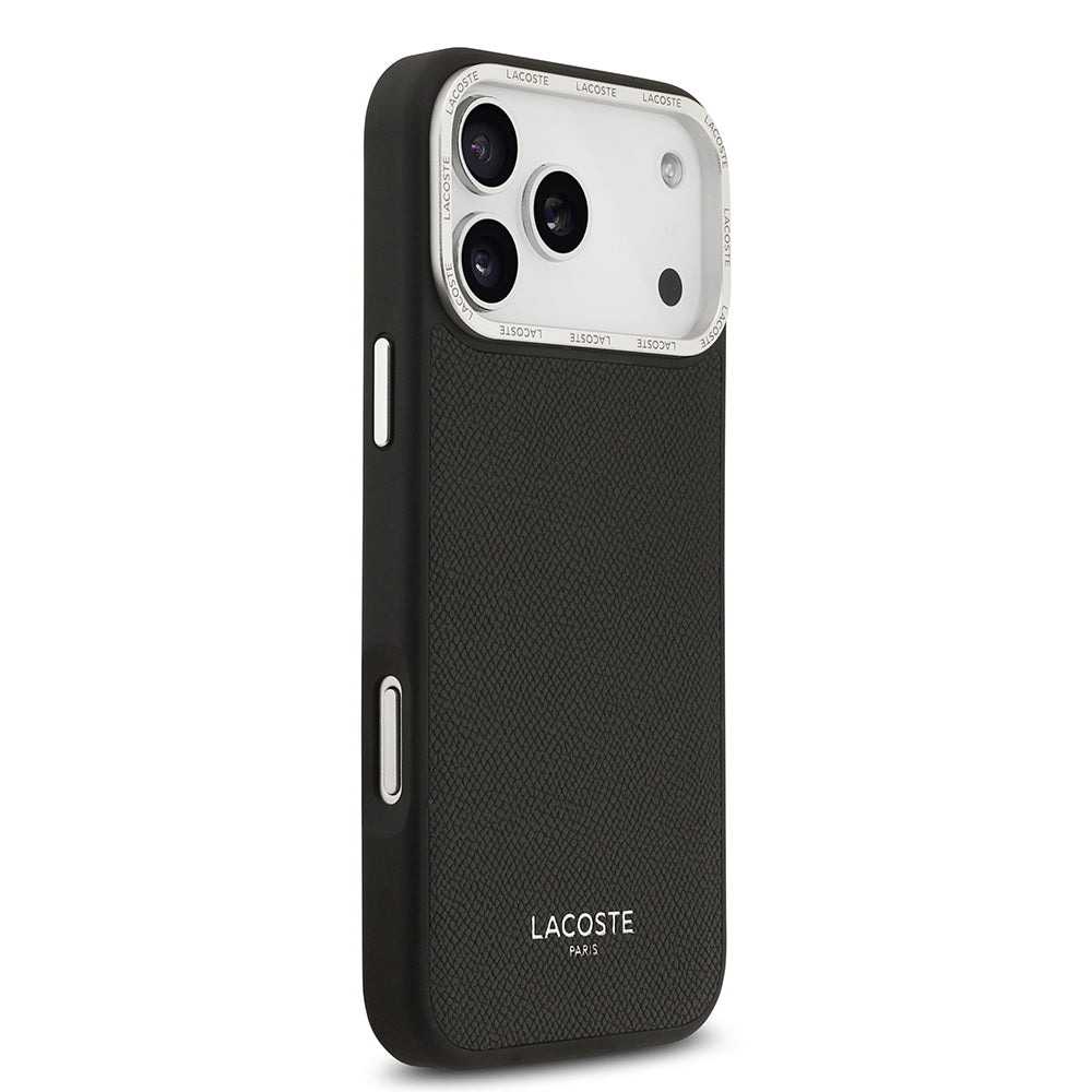iPhone 17 Pro Max Kılıf Lacoste Orijinal Lisanslı M-safe Şarj Özellikli Champs Elysees PU Deri Tasarımlı Kılıf