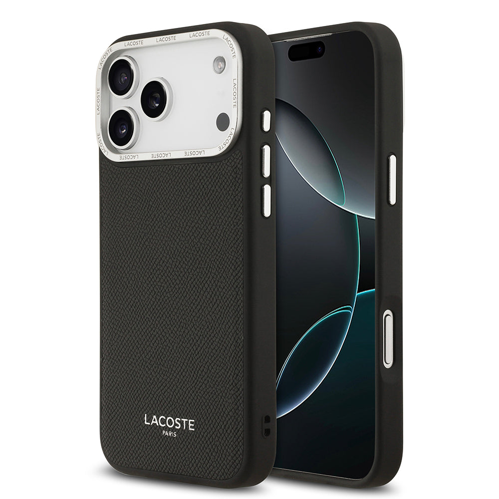 iPhone 17 Pro Max Kılıf Lacoste Orijinal Lisanslı M-safe Şarj Özellikli Champs Elysees PU Deri Tasarımlı Kılıf