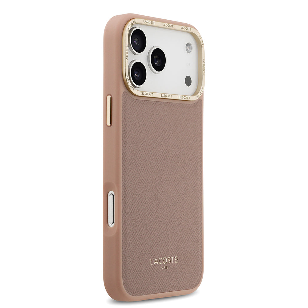 iPhone 17 Pro Max Kılıf Lacoste Orijinal Lisanslı M-safe Şarj Özellikli Champs Elysees PU Deri Tasarımlı Kılıf