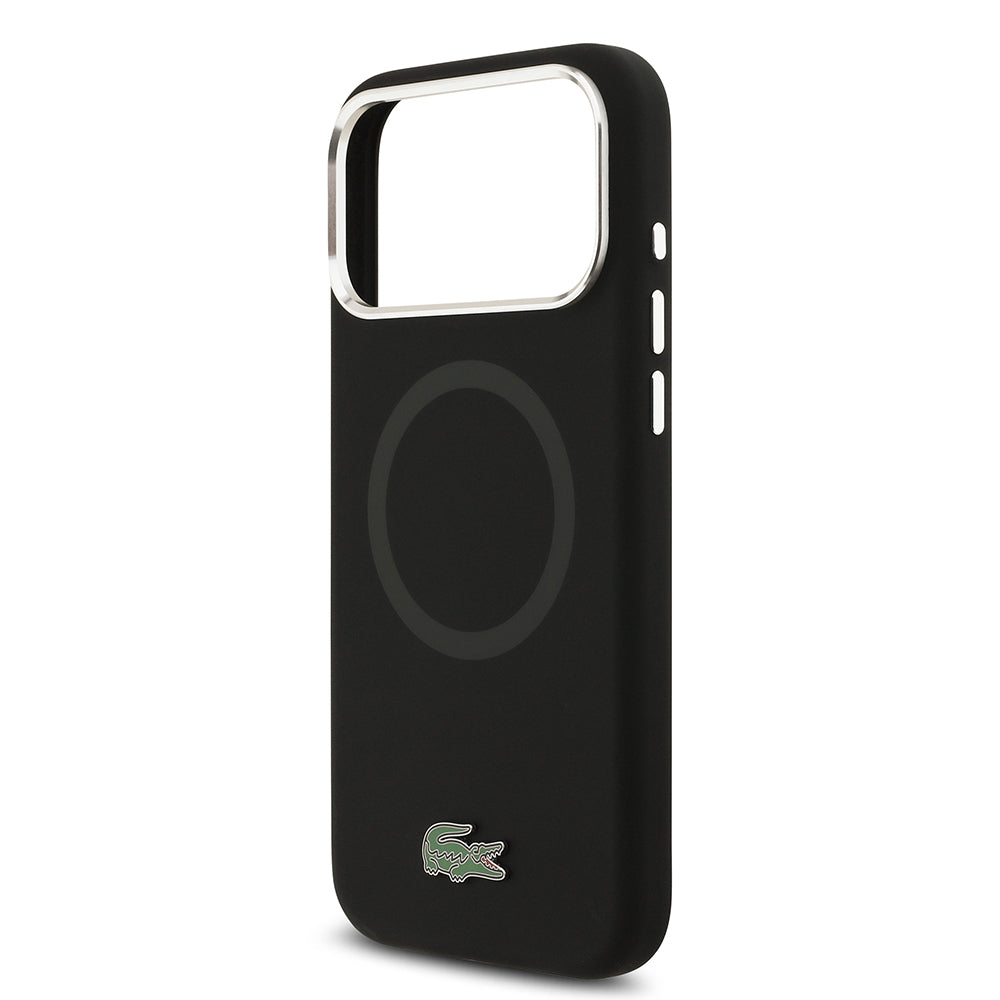 iPhone 17 Pro Max Kılıf Lacoste Orijinal Lisanslı M-safe Şarj Özellikli İkonik Logolu Metal Kamera Çerçeveli Silikon Kılıf