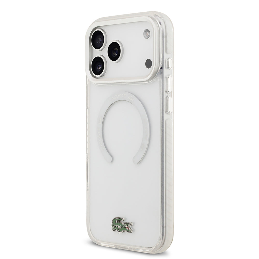 iPhone 17 Pro Max Kılıf Lacoste Orijinal Lisanslı M-safe Şarj Özellikli İkonik Timsah Logolu Buzlu Kılıf