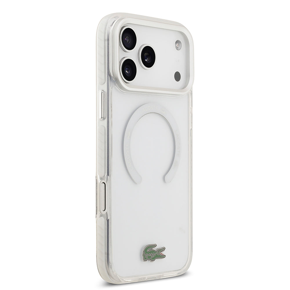iPhone 17 Pro Max Kılıf Lacoste Orijinal Lisanslı M-safe Şarj Özellikli İkonik Timsah Logolu Buzlu Kılıf