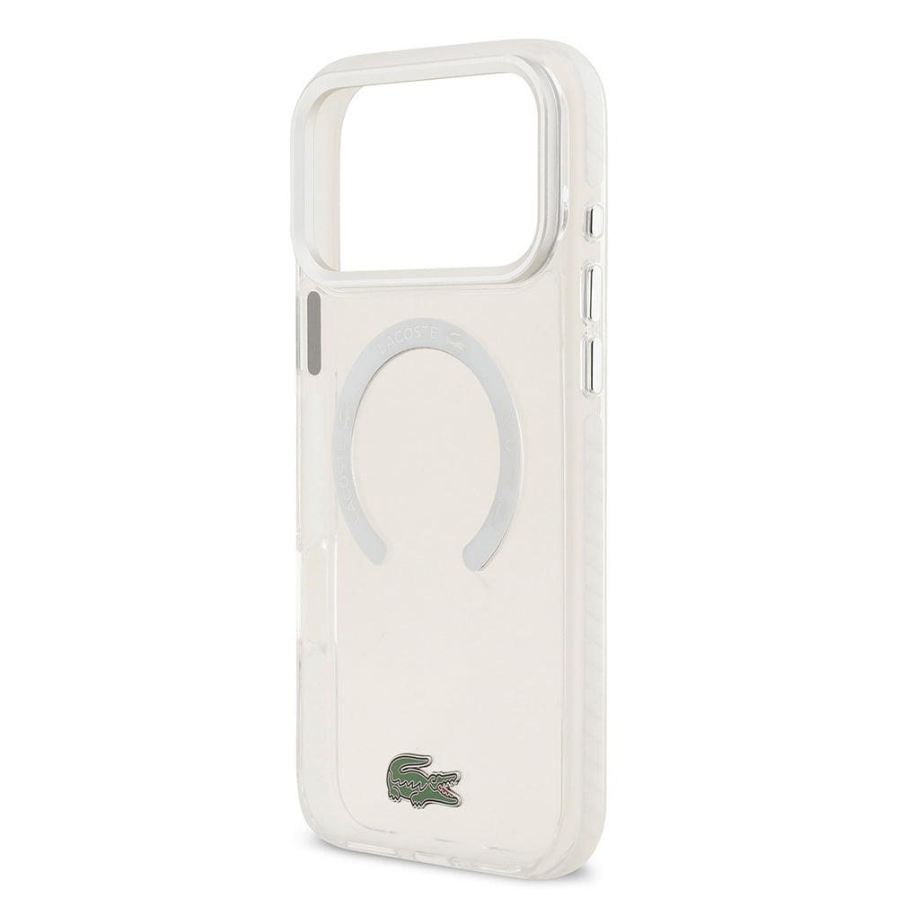 iPhone 17 Pro Max Kılıf Lacoste Orijinal Lisanslı M-safe Şarj Özellikli İkonik Timsah Logolu Buzlu Kılıf