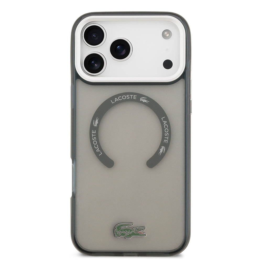 iPhone 17 Pro Max Kılıf Lacoste Orijinal Lisanslı M-safe Şarj Özellikli İkonik Timsah Logolu Buzlu Kılıf