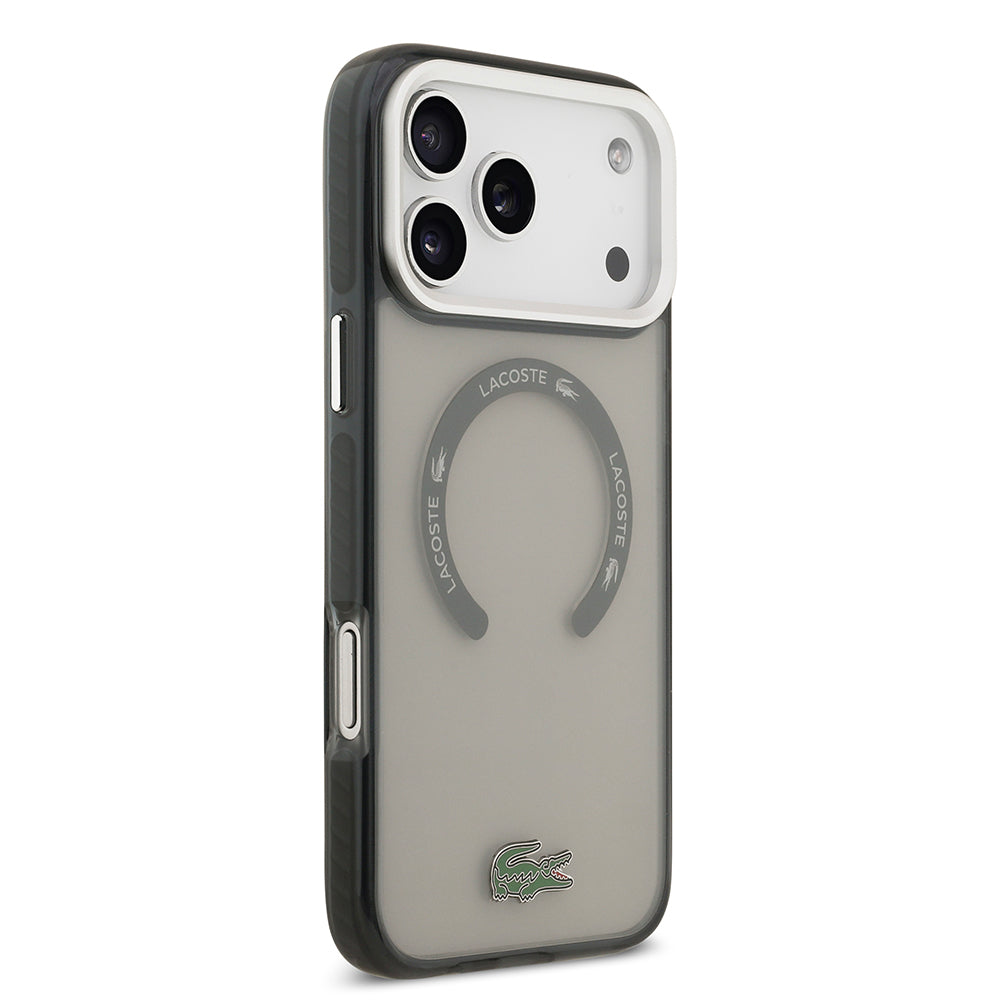 iPhone 17 Pro Max Kılıf Lacoste Orijinal Lisanslı M-safe Şarj Özellikli İkonik Timsah Logolu Buzlu Kılıf