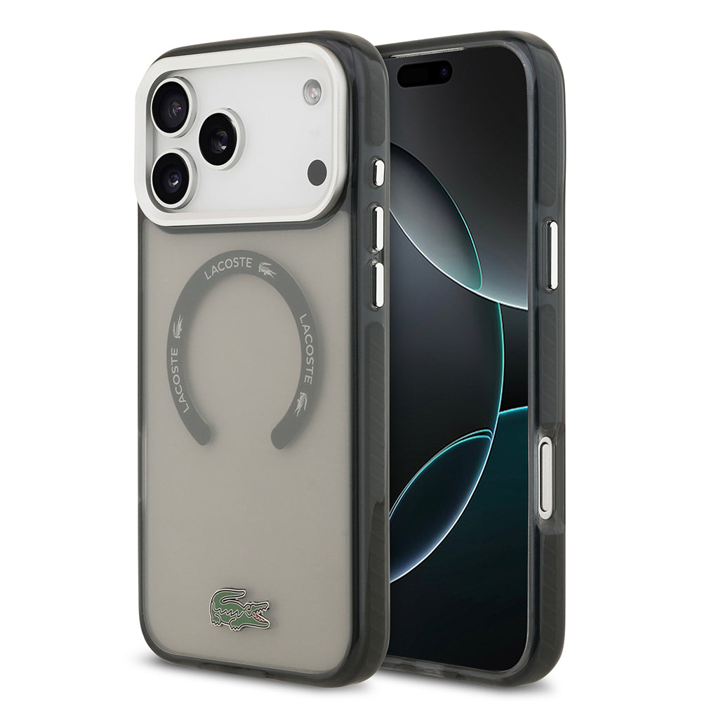 iPhone 17 Pro Max Kılıf Lacoste Orijinal Lisanslı M-safe Şarj Özellikli İkonik Timsah Logolu Buzlu Kılıf