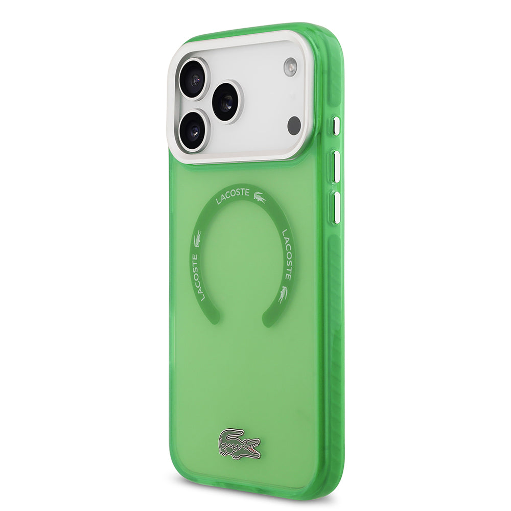 iPhone 17 Pro Max Kılıf Lacoste Orijinal Lisanslı M-safe Şarj Özellikli İkonik Timsah Logolu Buzlu Kılıf