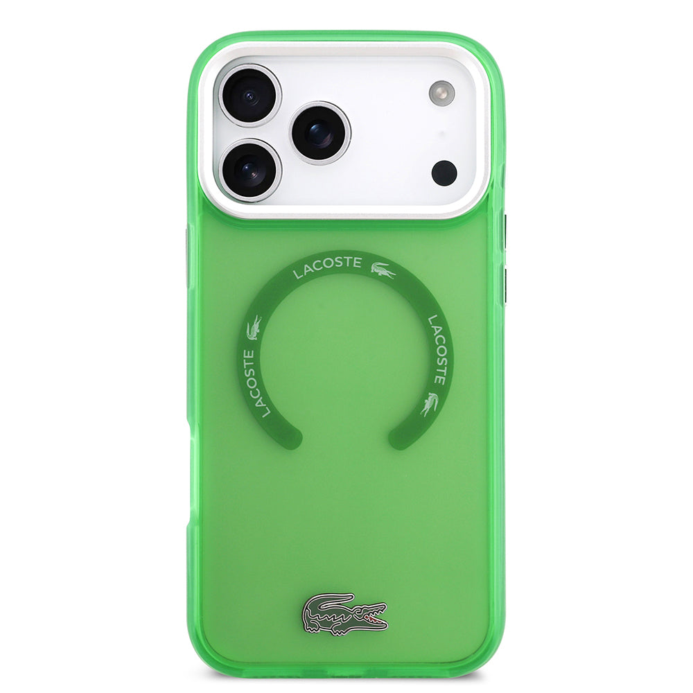 iPhone 17 Pro Max Kılıf Lacoste Orijinal Lisanslı M-safe Şarj Özellikli İkonik Timsah Logolu Buzlu Kılıf