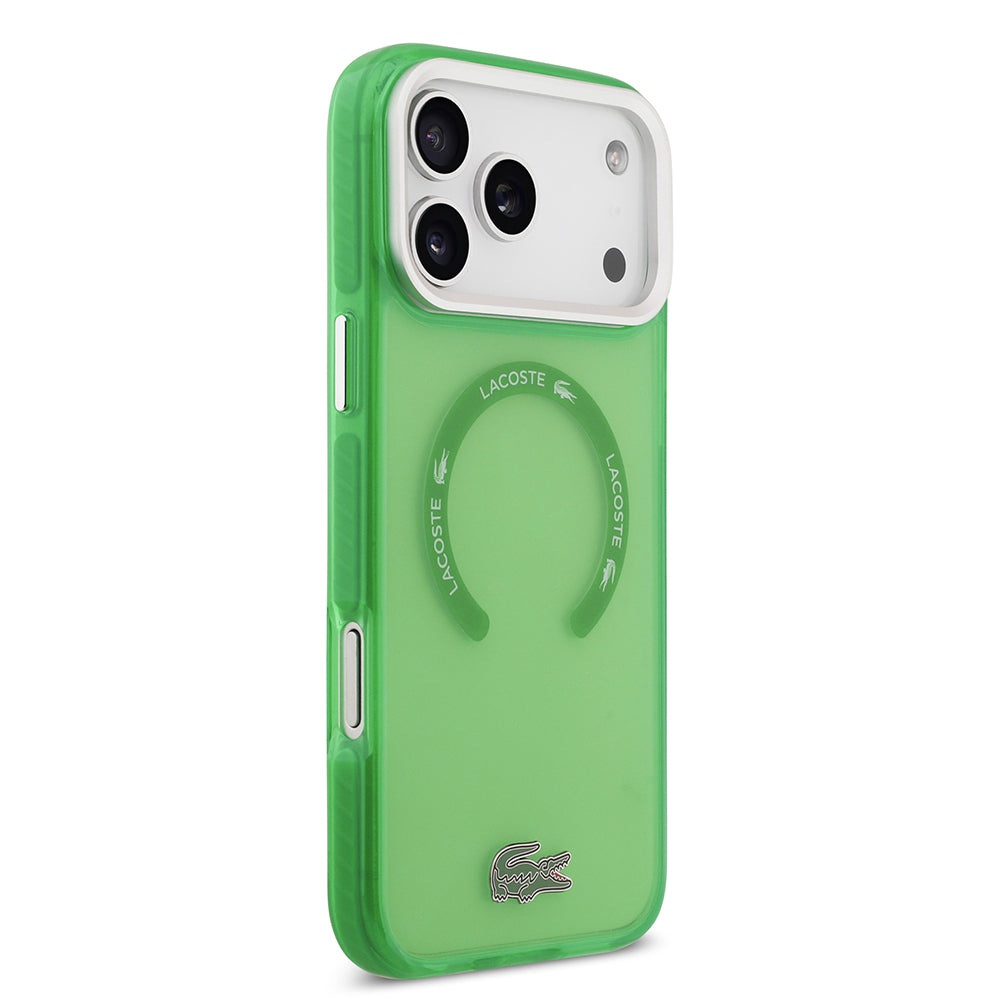 iPhone 17 Pro Max Kılıf Lacoste Orijinal Lisanslı M-safe Şarj Özellikli İkonik Timsah Logolu Buzlu Kılıf