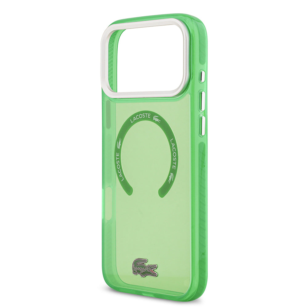 iPhone 17 Pro Max Kılıf Lacoste Orijinal Lisanslı M-safe Şarj Özellikli İkonik Timsah Logolu Buzlu Kılıf