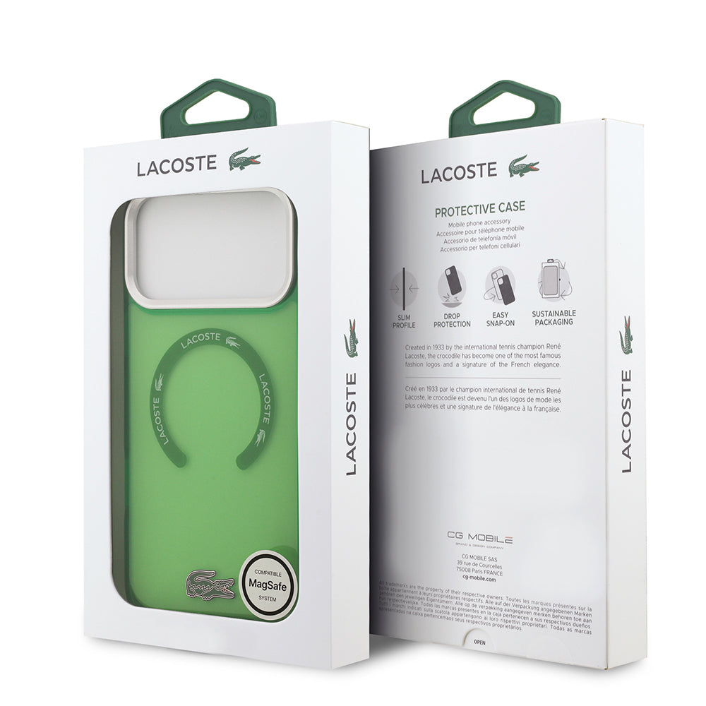 iPhone 17 Pro Max Kılıf Lacoste Orijinal Lisanslı M-safe Şarj Özellikli İkonik Timsah Logolu Buzlu Kılıf