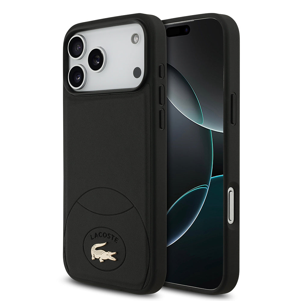 iPhone 17 Pro Max Kılıf Lacoste Orijinal Lisanslı M-safe Şarj Özellikli PU Deri Tasarımlı Metal Logolu Kılıf