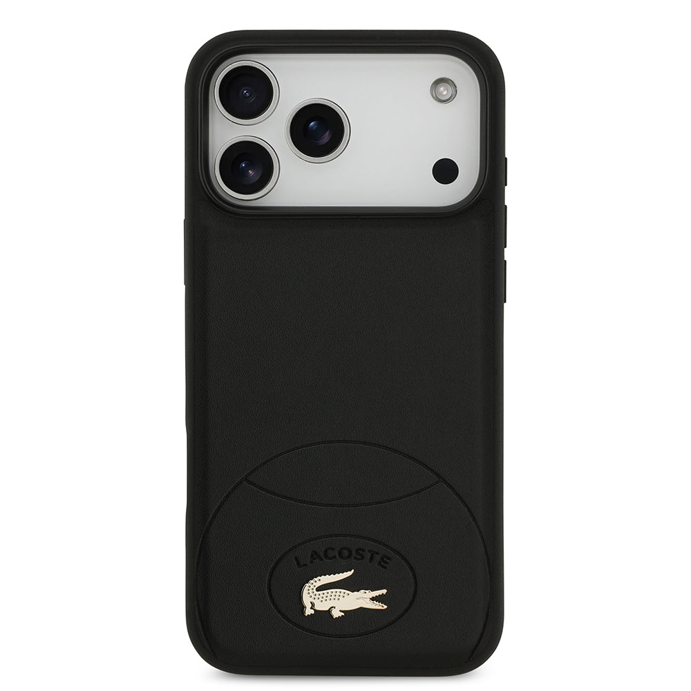 iPhone 17 Pro Max Kılıf Lacoste Orijinal Lisanslı M-safe Şarj Özellikli PU Deri Tasarımlı Metal Logolu Kılıf