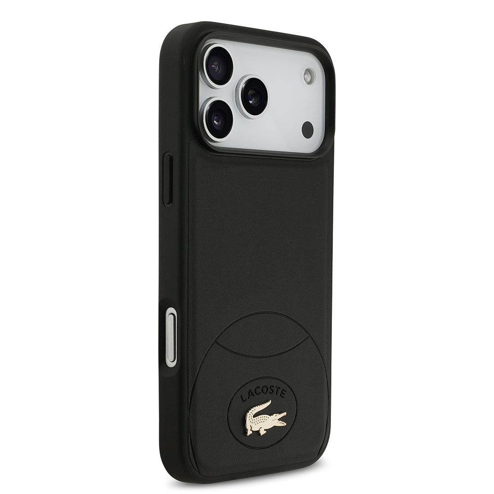 iPhone 17 Pro Max Kılıf Lacoste Orijinal Lisanslı M-safe Şarj Özellikli PU Deri Tasarımlı Metal Logolu Kılıf