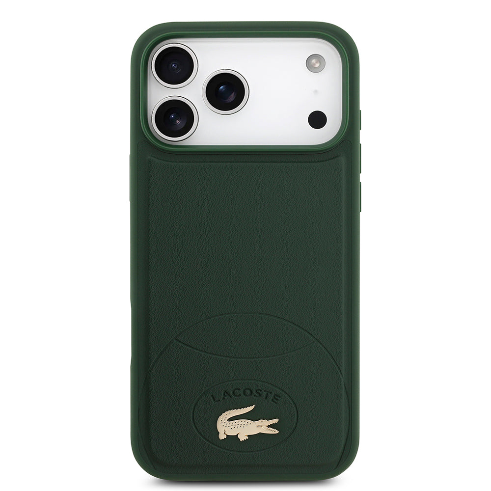 iPhone 17 Pro Max Kılıf Lacoste Orijinal Lisanslı M-safe Şarj Özellikli PU Deri Tasarımlı Metal Logolu Kılıf