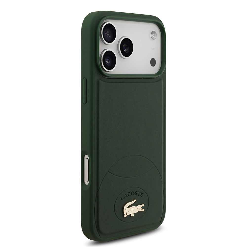 iPhone 17 Pro Max Kılıf Lacoste Orijinal Lisanslı M-safe Şarj Özellikli PU Deri Tasarımlı Metal Logolu Kılıf