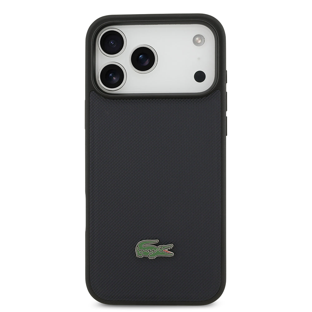 iPhone 17 Pro Max Kılıf Lacoste Orijinal Lisanslı M-safe Şarj Özellikli PU Pike Desenli Metal Logolu Kılıf