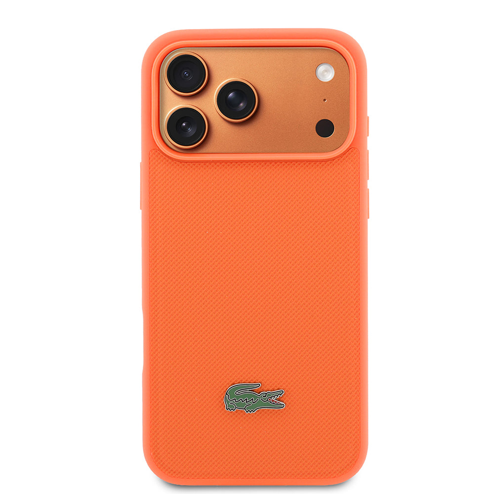 iPhone 17 Pro Max Kılıf Lacoste Orijinal Lisanslı M-safe Şarj Özellikli PU Pike Desenli Metal Logolu Kılıf