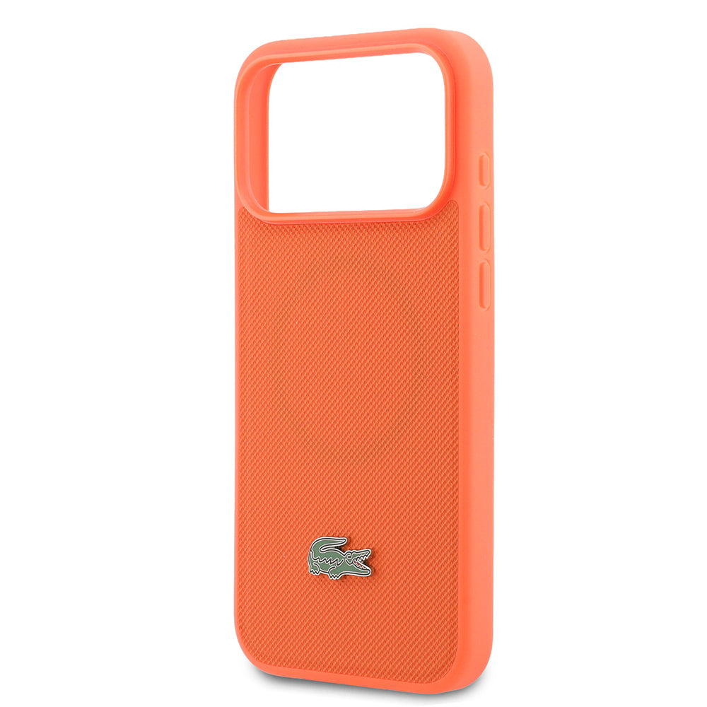 iPhone 17 Pro Max Kılıf Lacoste Orijinal Lisanslı M-safe Şarj Özellikli PU Pike Desenli Metal Logolu Kılıf