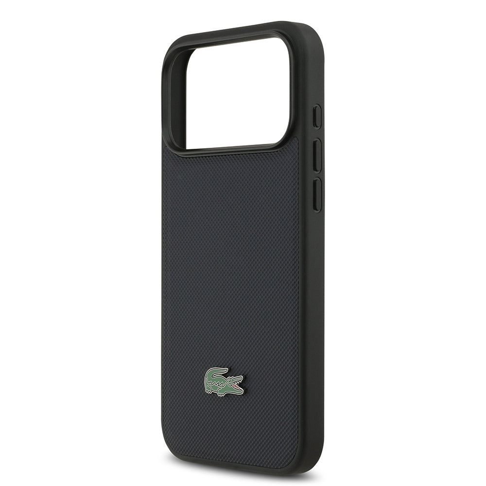 iPhone 17 Pro Max Kılıf Lacoste Orijinal Lisanslı M-safe Şarj Özellikli PU Pike Desenli Metal Logolu Kartlıklı Kılıf