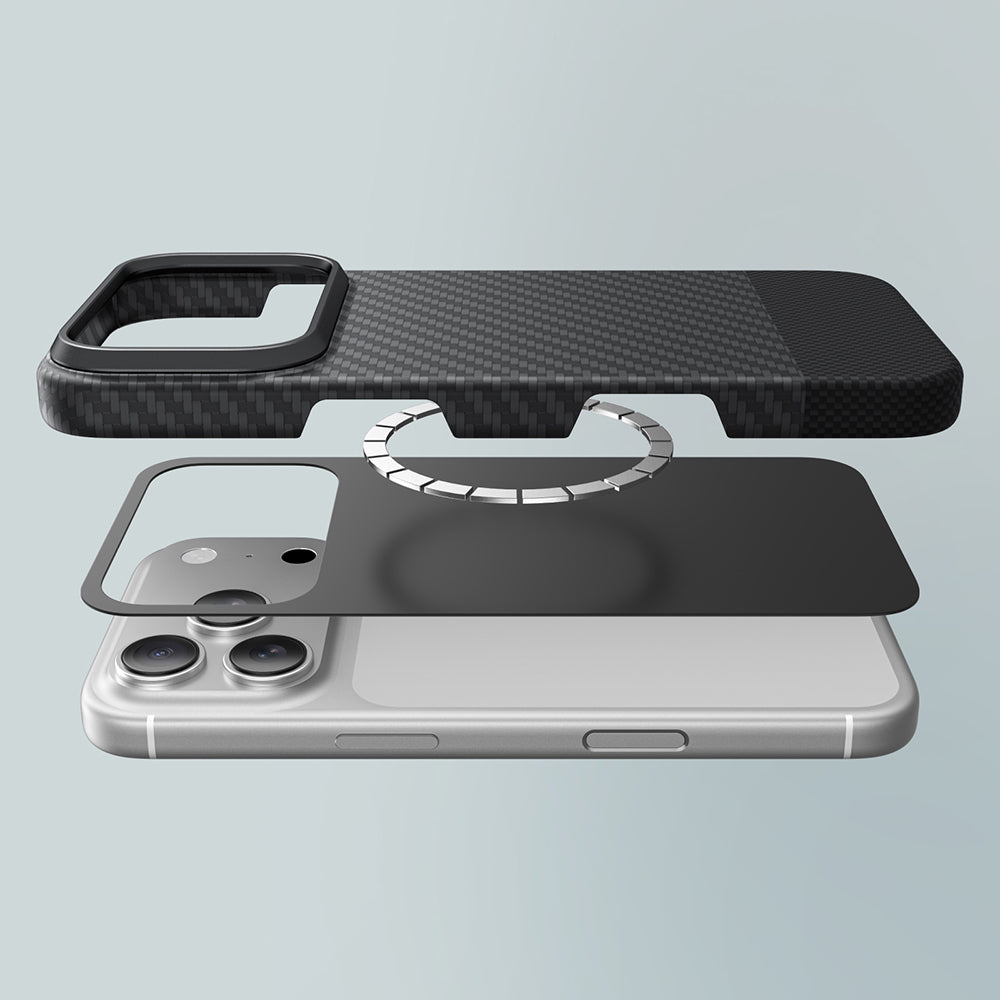 iPhone 17 Pro Max Kılıf M-safe Şarj Özellikli 1500D Aramid Fiber Amazingthing Titan Max Serisi Kılıf