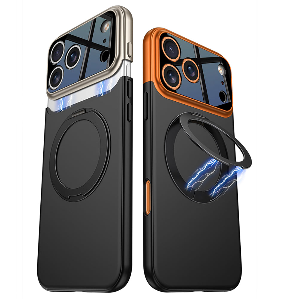 iPhone 17 Pro Max Kılıf M-safe Şarj Özellikli 360 Derece Standlı Çift Parçalı Zore Torino Kılıf