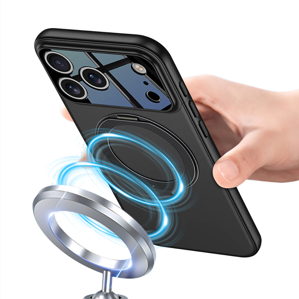 iPhone 17 Pro Max Kılıf M-safe Şarj Özellikli 360 Derece Standlı Çift Parçalı Zore Torino Kılıf
