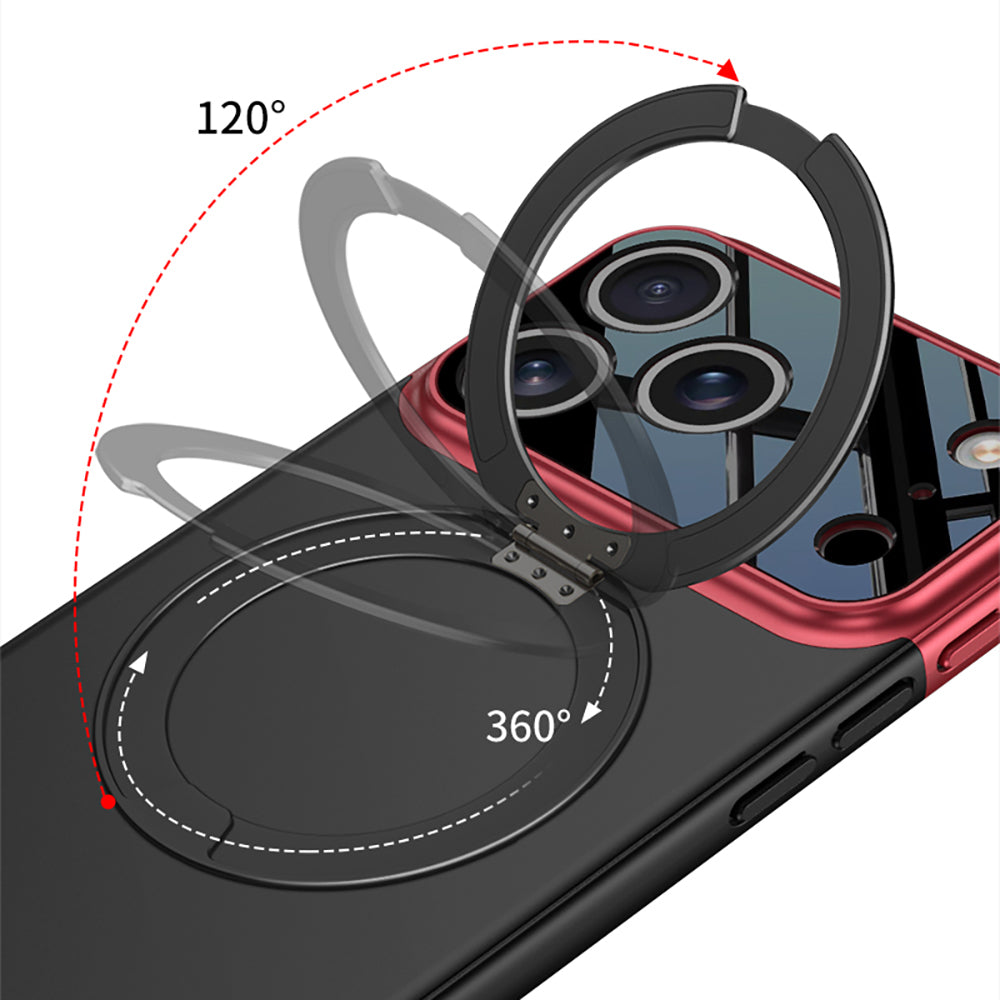 iPhone 17 Pro Max Kılıf M-safe Şarj Özellikli 360 Derece Standlı Çift Parçalı Zore Torino Kılıf