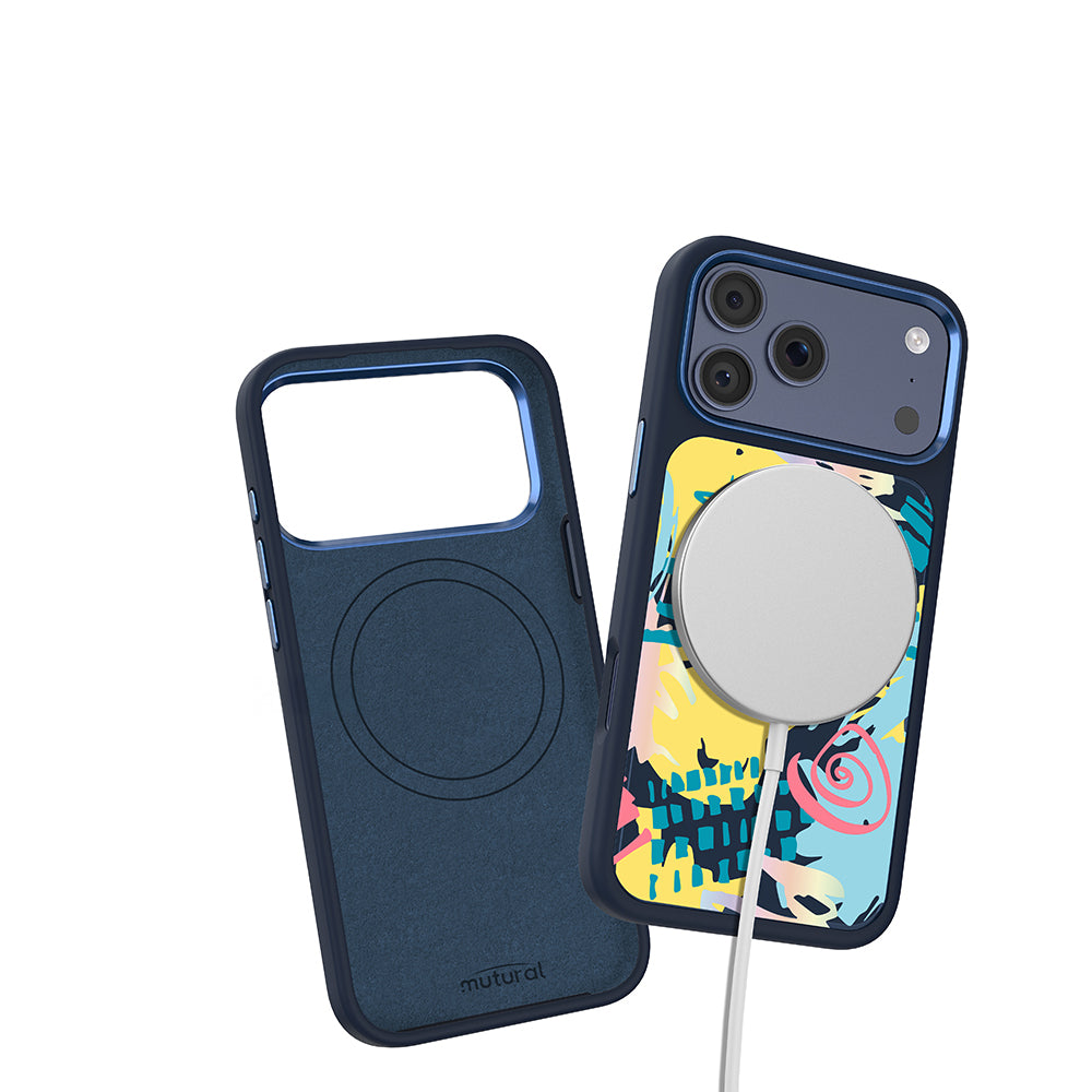 iPhone 17 Pro Max Kılıf M-safe Şarj Özellikli 3D Baskılı Tasarım Mutural Graffiti Serisi Kılıf