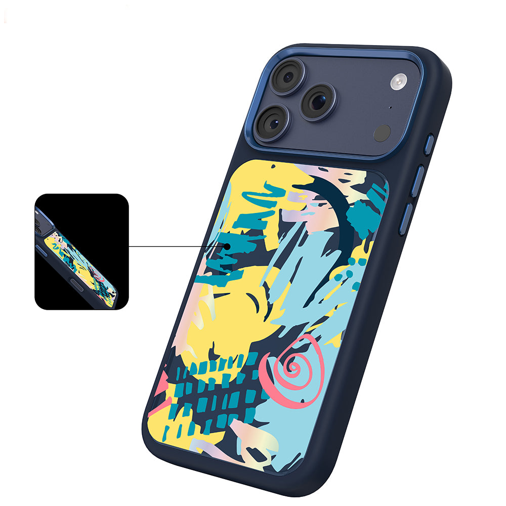 iPhone 17 Pro Max Kılıf M-safe Şarj Özellikli 3D Baskılı Tasarım Mutural Graffiti Serisi Kılıf