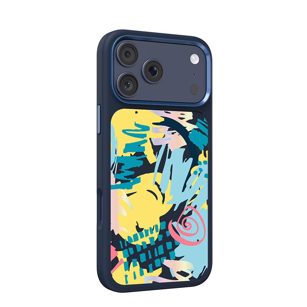 iPhone 17 Pro Max Kılıf M-safe Şarj Özellikli 3D Baskılı Tasarım Mutural Graffiti Serisi Kılıf