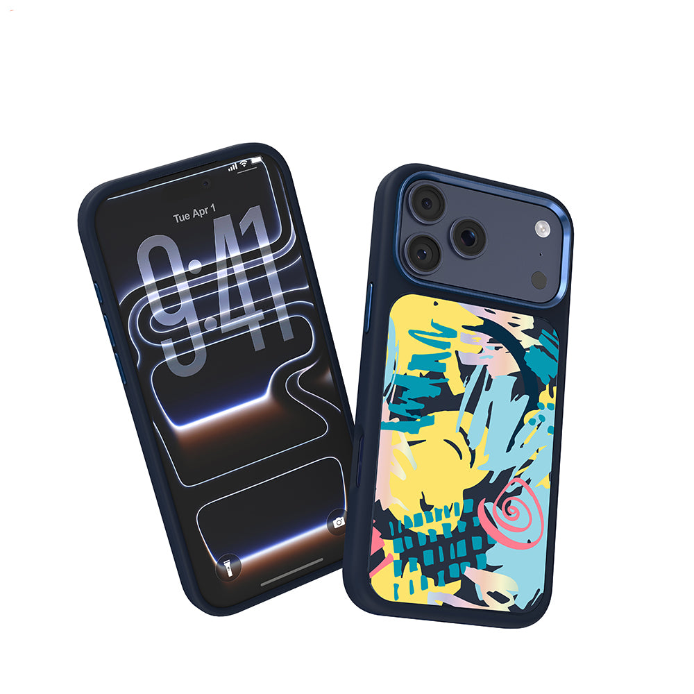 iPhone 17 Pro Max Kılıf M-safe Şarj Özellikli 3D Baskılı Tasarım Mutural Graffiti Serisi Kılıf