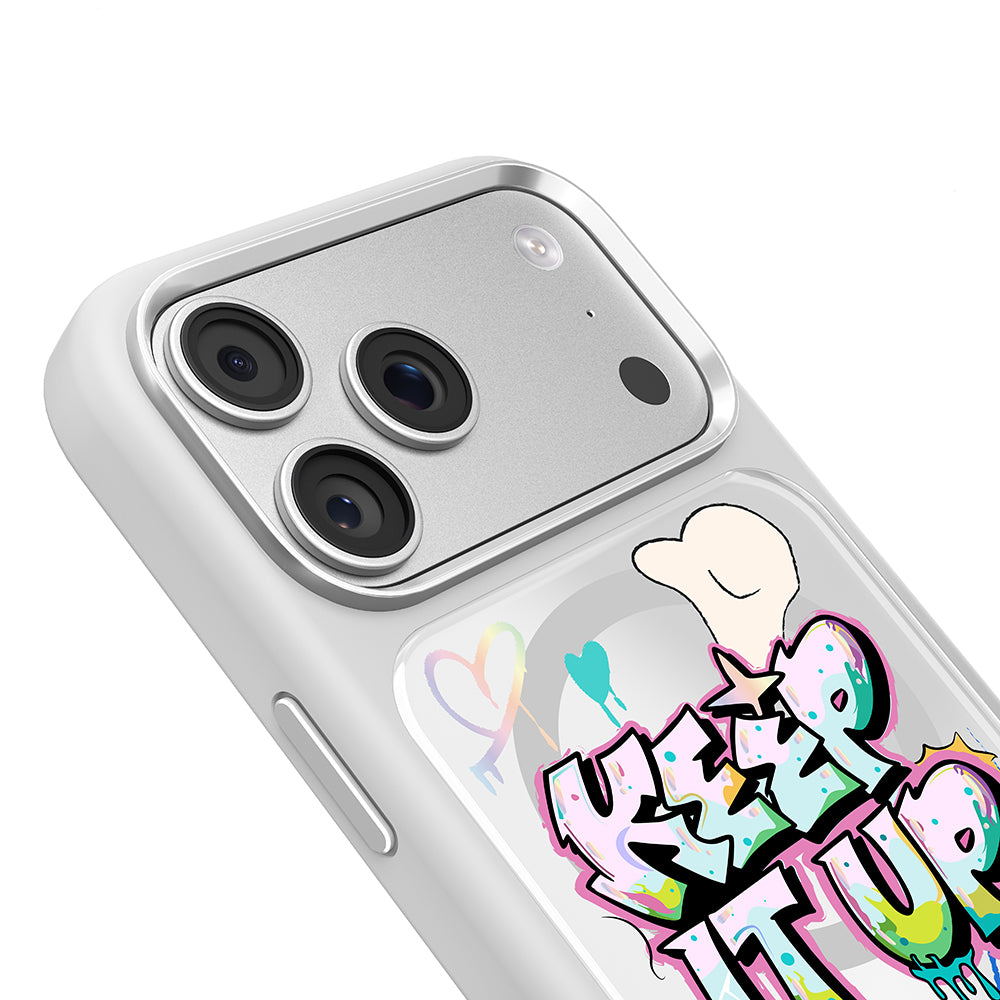 iPhone 17 Pro Max Kılıf M-safe Şarj Özellikli 3D Baskılı Tasarım Mutural Graffiti Serisi Kılıf