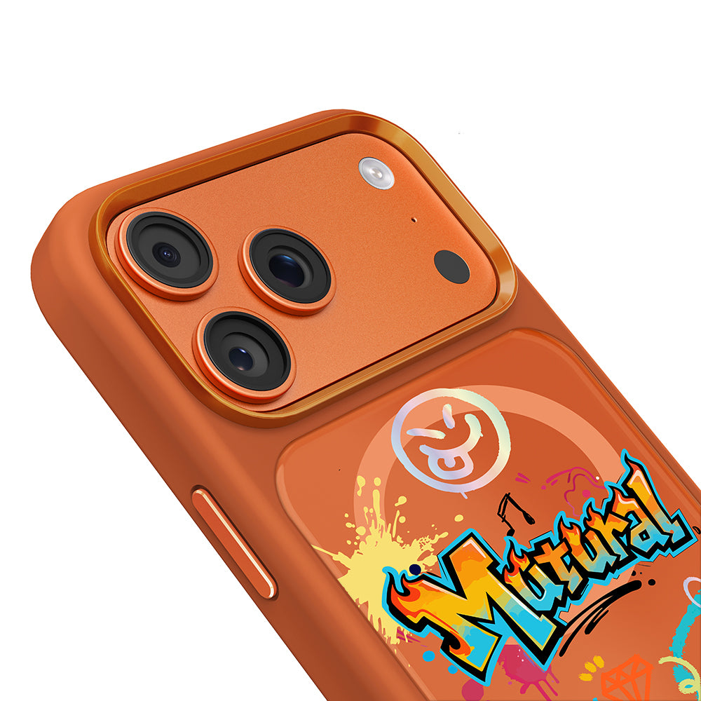 iPhone 17 Pro Max Kılıf M-safe Şarj Özellikli 3D Baskılı Tasarım Mutural Graffiti Serisi Kılıf