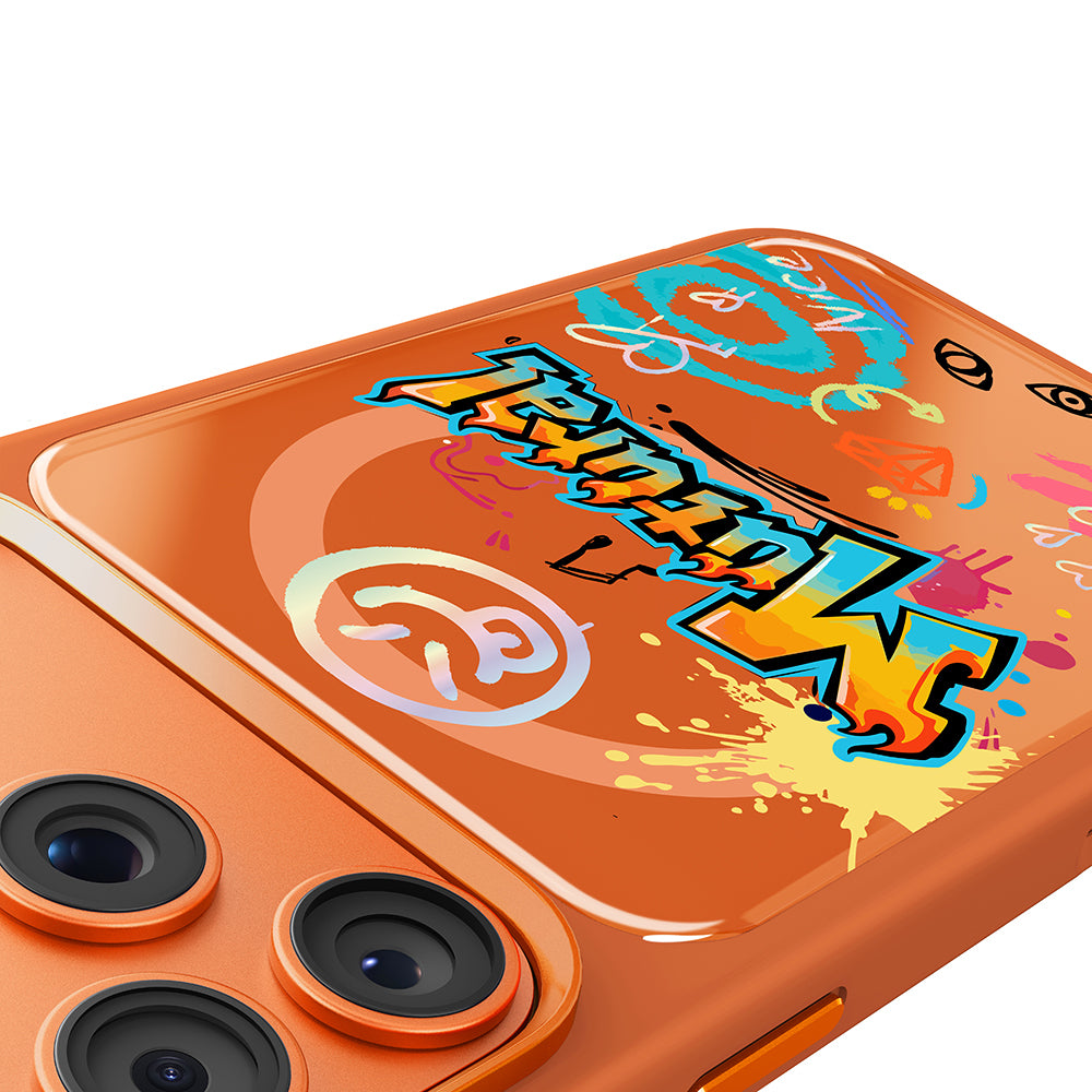 iPhone 17 Pro Max Kılıf M-safe Şarj Özellikli 3D Baskılı Tasarım Mutural Graffiti Serisi Kılıf