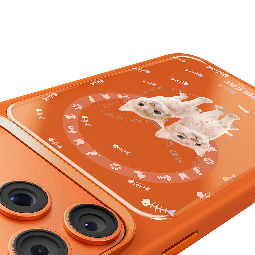 iPhone 17 Pro Max Kılıf M-safe Şarj Özellikli 3D Baskılı Tasarım Mutural The Cat Serisi Kılıf