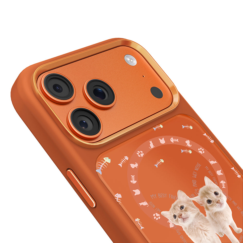 iPhone 17 Pro Max Kılıf M-safe Şarj Özellikli 3D Baskılı Tasarım Mutural The Cat Serisi Kılıf