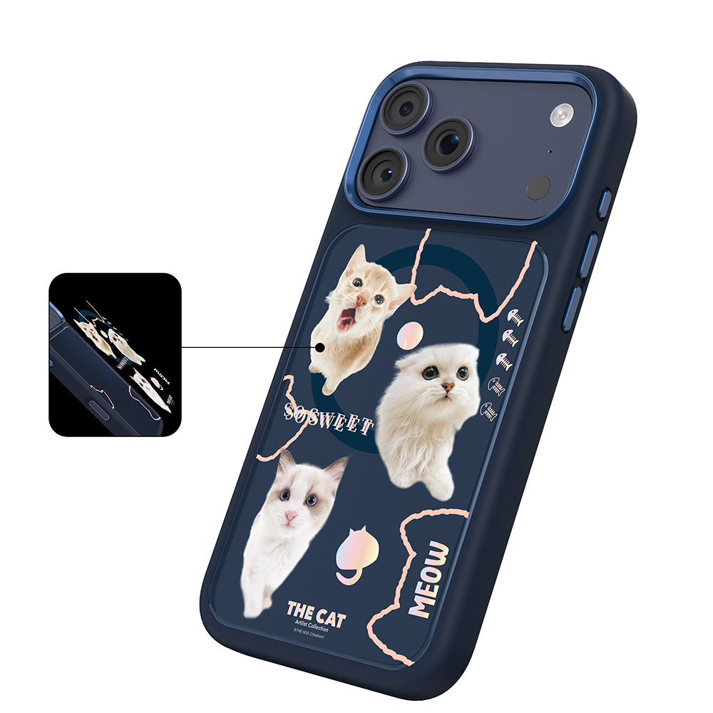iPhone 17 Pro Max Kılıf M-safe Şarj Özellikli 3D Baskılı Tasarım Mutural The Cat Serisi Kılıf