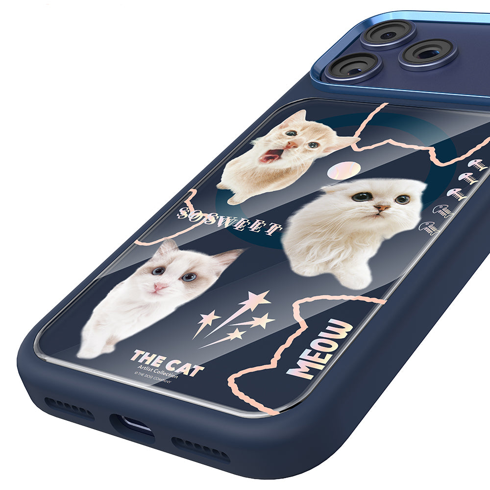 iPhone 17 Pro Max Kılıf M-safe Şarj Özellikli 3D Baskılı Tasarım Mutural The Cat Serisi Kılıf