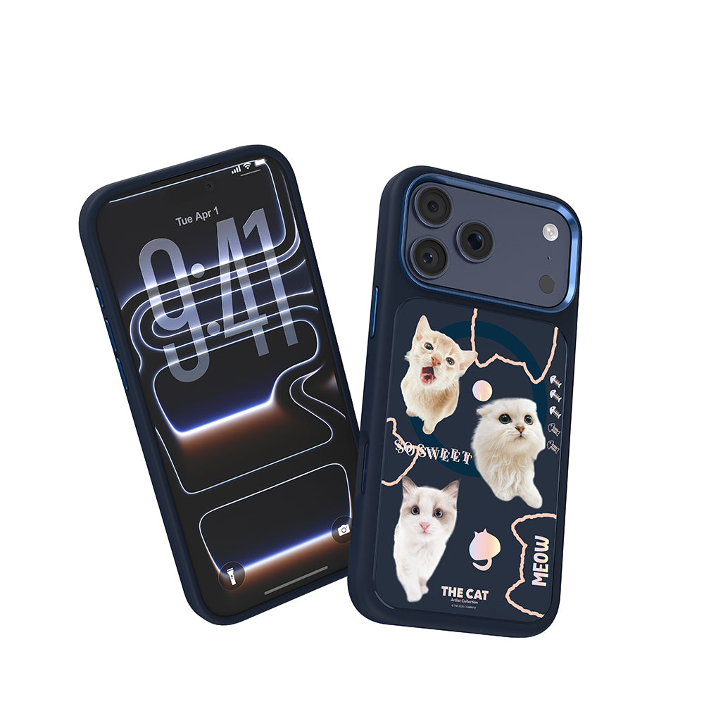 iPhone 17 Pro Max Kılıf M-safe Şarj Özellikli 3D Baskılı Tasarım Mutural The Cat Serisi Kılıf